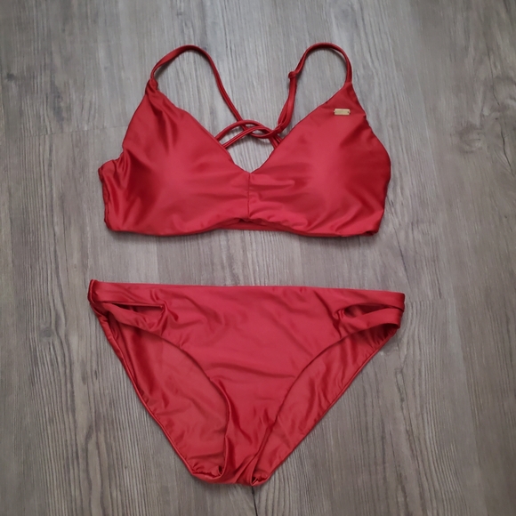Roxy Cherry Red Bikini Set - Picture 1 of 7